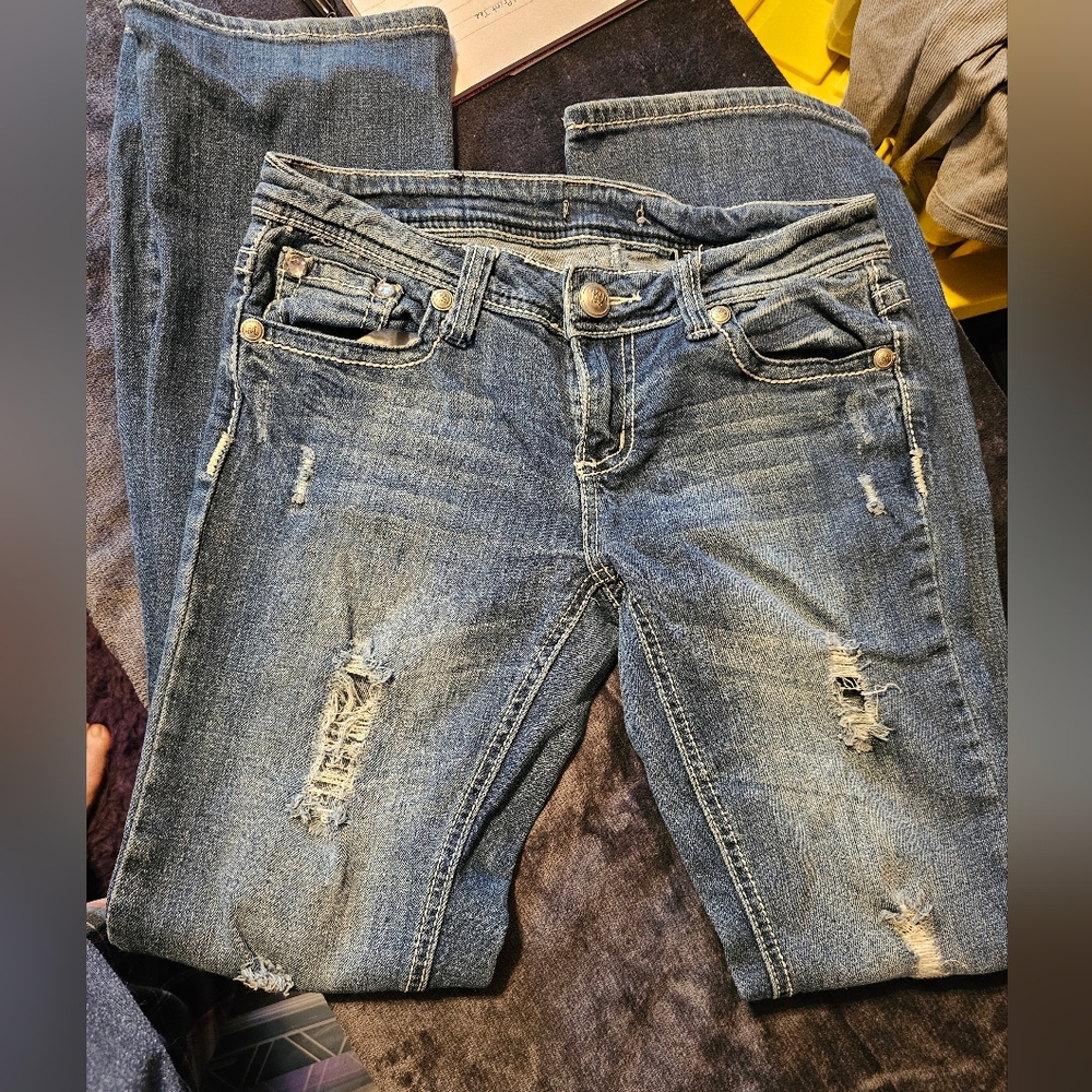 Soundgirl Blue Distressed Jeans